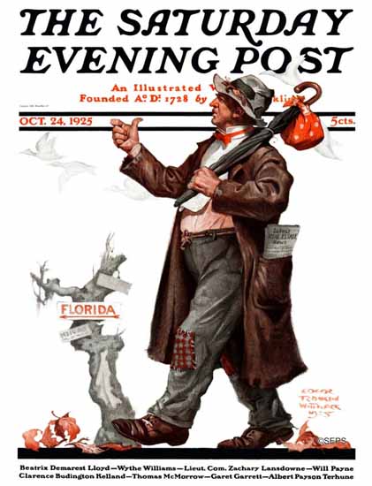 Edgar Franklin Wittmack Saturday Evening Post Goes Florida 1925_10_24 | The Saturday Evening Post Graphic Art Covers 1892-1930