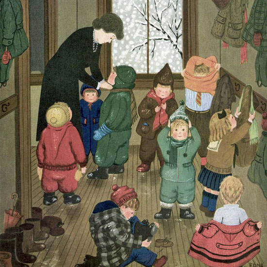 Edna Eicke The New Yorker 1950_01_21 Copyright crop | Best of Vintage Cover Art 1900-1970