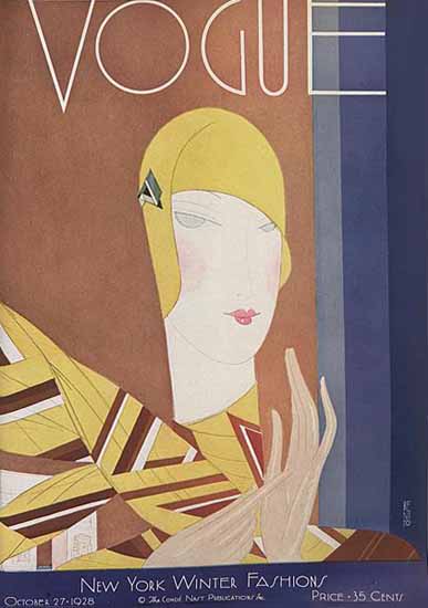 Eduardo Garcia Benito Vogue Cover 1928-10-27 Copyright | Vogue Magazine Graphic Art Covers 1902-1958