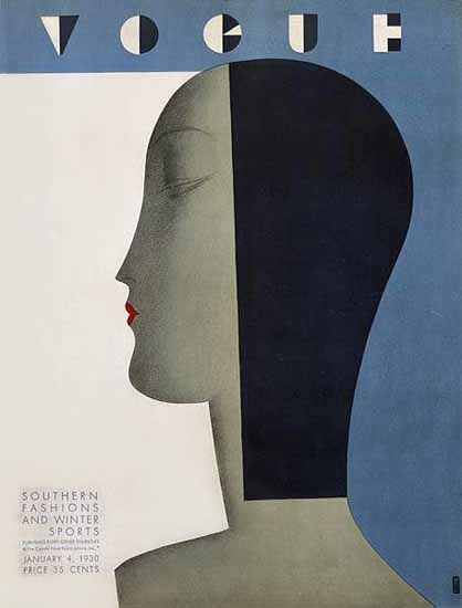 Eduardo Garcia Benito Vogue Cover 1930-01-04 Copyright | Vogue Magazine Graphic Art Covers 1902-1958