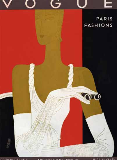 Eduardo Garcia Benito Vogue Cover 1931-10-15 Copyright | Vogue Magazine Graphic Art Covers 1902-1958