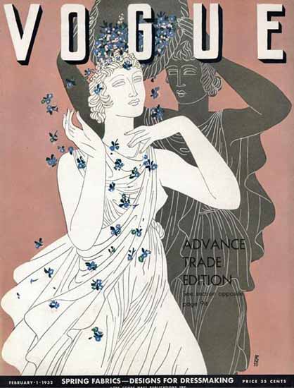 Eduardo Garcia Benito Vogue Cover 1932-02-01 Copyright | Vogue Magazine Graphic Art Covers 1902-1958