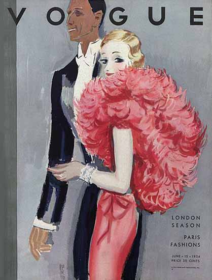 Eduardo Garcia Benito Vogue Cover 1934-06-15 Copyright | Vogue Magazine Graphic Art Covers 1902-1958