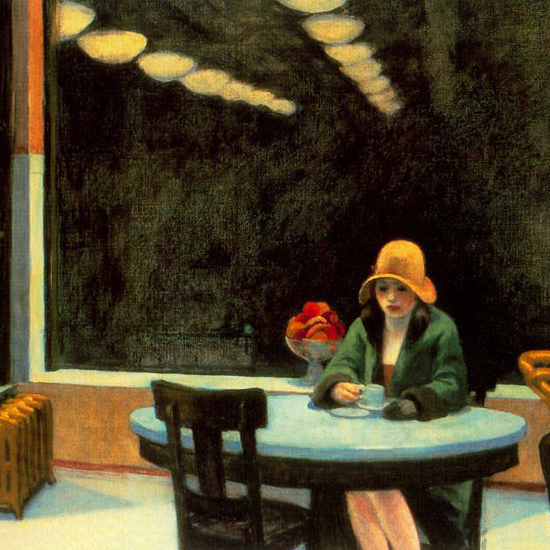 Edward Hopper Automat 1927 crop | Edward Hopper Paintings, Aquarelles, Illustrations, Ads 1900-1966