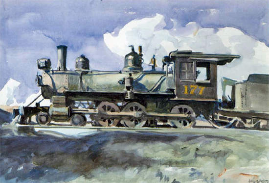 Edward Hopper DRG Locomotive 1925 | Edward Hopper Paintings, Aquarelles, Illustrations, Ads 1900-1966