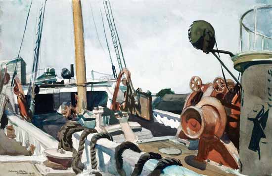 Edward Hopper Deck of a Beam Trawler Gloucester 1923 | Edward Hopper Paintings, Aquarelles, Illustrations, Ads 1900-1966