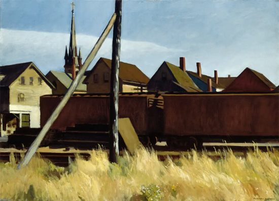 Edward Hopper Freight Cars 1928 | Edward Hopper Paintings, Aquarelles, Illustrations, Ads 1900-1966