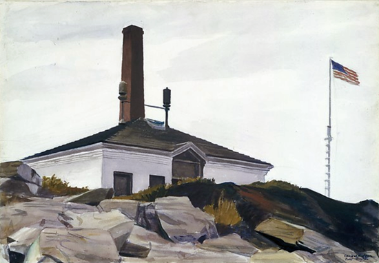 Edward Hopper House of the Foghorn 1927 | Edward Hopper Paintings, Aquarelles, Illustrations, Ads 1900-1966