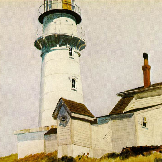 Edward Hopper Light at Two Lights 1927 crop | Edward Hopper Paintings, Aquarelles, Illustrations, Ads 1900-1966