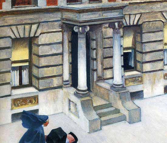 Edward Hopper New York Pavements 1924 | Edward Hopper Paintings, Aquarelles, Illustrations, Ads 1900-1966