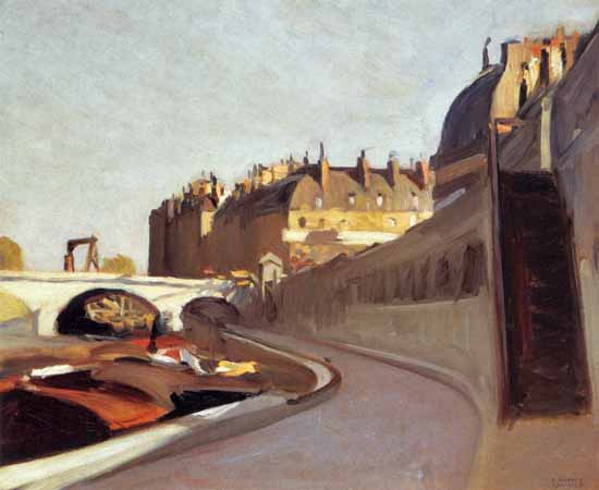 Edward Hopper Quai des Grands Augustins 1909 | Edward Hopper Paintings, Aquarelles, Illustrations, Ads 1900-1966