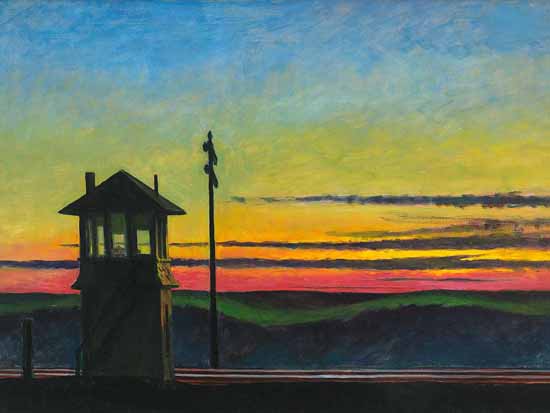 Edward Hopper Railroad Sunset 1929 | Edward Hopper Paintings, Aquarelles, Illustrations, Ads 1900-1966