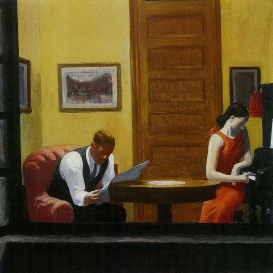 Edward Hopper Room in New York 1932 crop A | Edward Hopper Paintings, Aquarelles, Illustrations, Ads 1900-1966