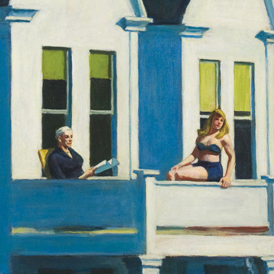 Edward Hopper Second Story Sunlight 1960 crop C | Edward Hopper Paintings, Aquarelles, Illustrations, Ads 1900-1966