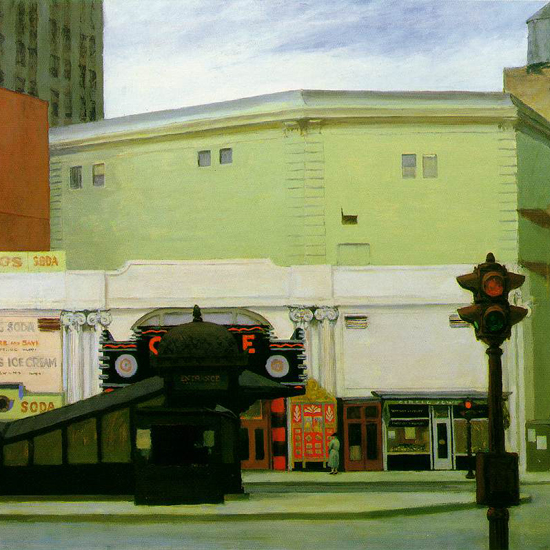 Edward Hopper The Circle Theatre 1936 crop | Edward Hopper Paintings, Aquarelles, Illustrations, Ads 1900-1966