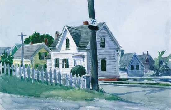 Edward Hopper White House with Dormer Window 1923 | Edward Hopper Paintings, Aquarelles, Illustrations, Ads 1900-1966