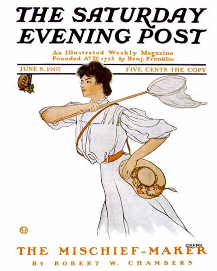 Edward Penfield Saturday Evening Post Cover 1907_06_08 | The Saturday Evening Post Graphic Art Covers 1892-1930