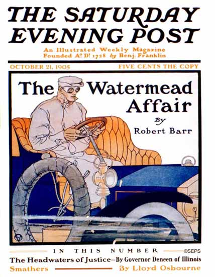 Edward Penfield Saturday Evening Post The Watermead Affair 1905_10_21 | The Saturday Evening Post Graphic Art Covers 1892-1930
