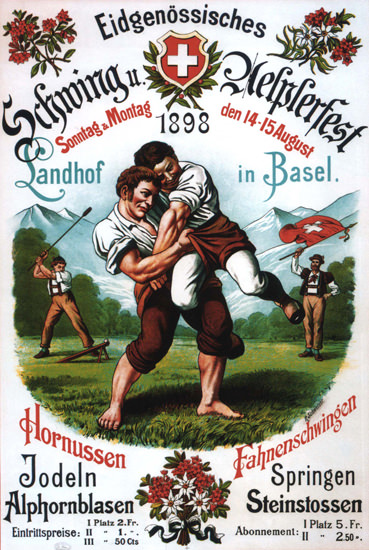 Eidgenoessisches Schwingfest 1898 Basel | Vintage Ad and Cover Art 1891-1970