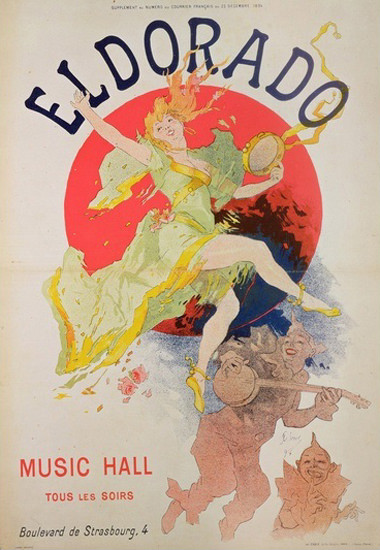 Eldorado Paris Dancer Music Hall Jules Cheret | Sex Appeal Vintage Ads and Covers 1891-1970