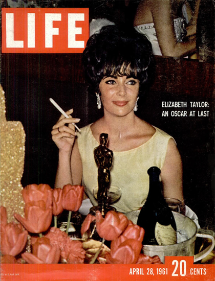 Elizabeth Taylor an Oscar at last 28 Apr 1961 Copyright Life Magazine | Life Magazine Color Photo Covers 1937-1970