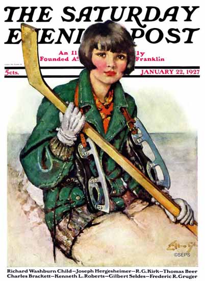 Ellen Pyle Saturday Evening Post 1927_01_22 | The Saturday Evening Post Graphic Art Covers 1892-1930