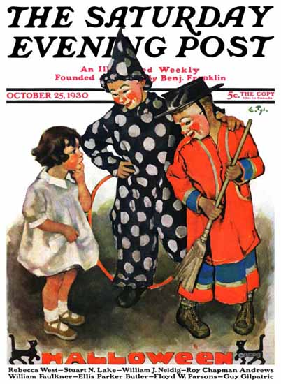 Ellen Pyle Saturday Evening Post Halloween 1930_10_25 | The Saturday Evening Post Graphic Art Covers 1892-1930