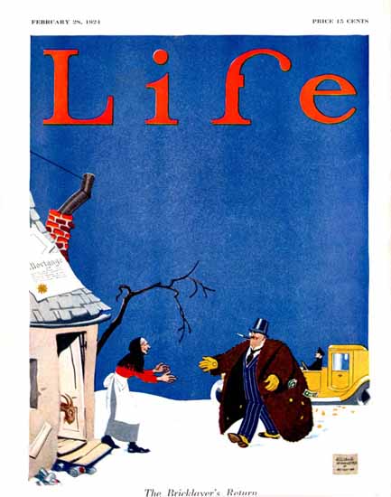 Ellison Hoover Life Humor Magazine 1924-02-28 Copyright | Life Magazine Graphic Art Covers 1891-1936