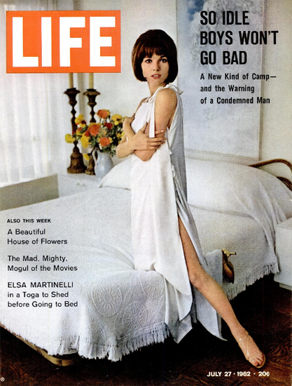 Elsa Martinelli in a Toga to Shed 27 Jul 1962 Copyright Life Magazine | Life Magazine Color Photo Covers 1937-1970