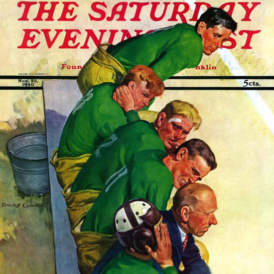 Emery Clarke Saturday Evening Post Team 1940_11_23 Copyright crop | Best of Vintage Cover Art 1900-1970