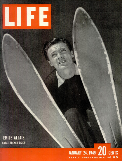 Emile Allais French Skier 24 Jan 1949 Copyright Life Magazine | Life Magazine BW Photo Covers 1936-1970