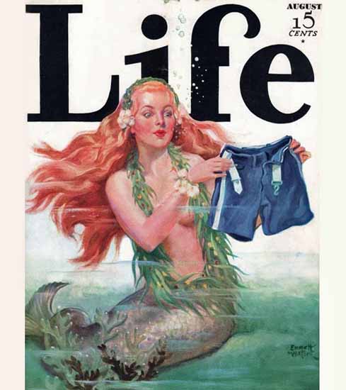 Emmett Watson Life Humor Magazine 1932-08 Copyright | Life Magazine Graphic Art Covers 1891-1936