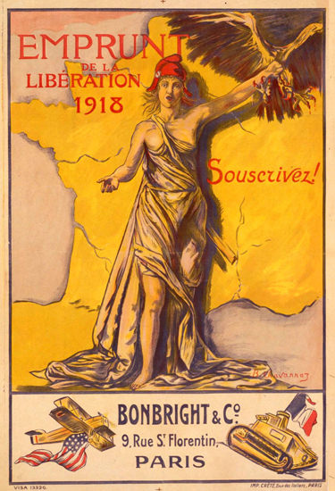 Emprunt De La Liberation 1918 Souscrivez | Vintage War Propaganda Posters 1891-1970