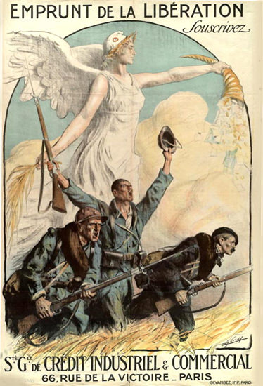 Emprunt De La Liberation Credit Industriel Paris | Vintage War Propaganda Posters 1891-1970