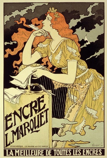 Encre L Marquet La Meilleure Jugendstil 1892 Ink | Sex Appeal Vintage Ads and Covers 1891-1970