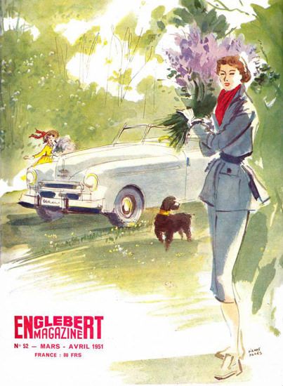 Englebert Magazine 1951 Flowers | Vintage Ad and Cover Art 1891-1970