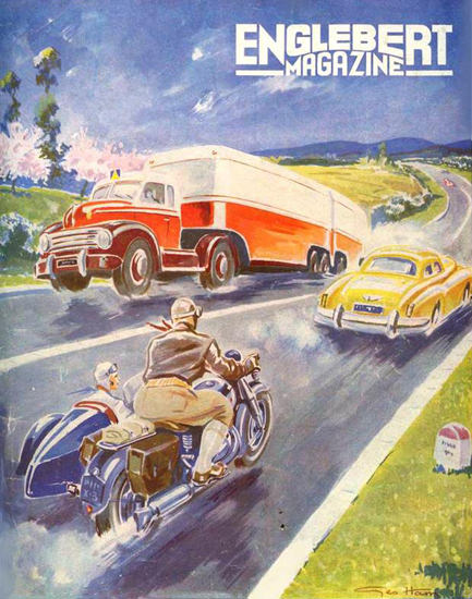 Englebert Magazine 1951 Sidecar | Vintage Ad and Cover Art 1891-1970