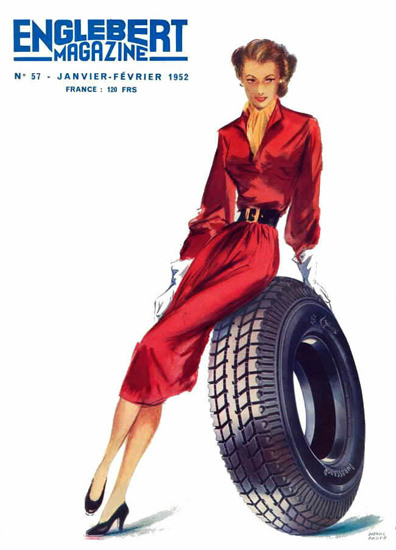 Englebert Magazine 1952 Tire Beauty | Sex Appeal Vintage Ads and Covers 1891-1970