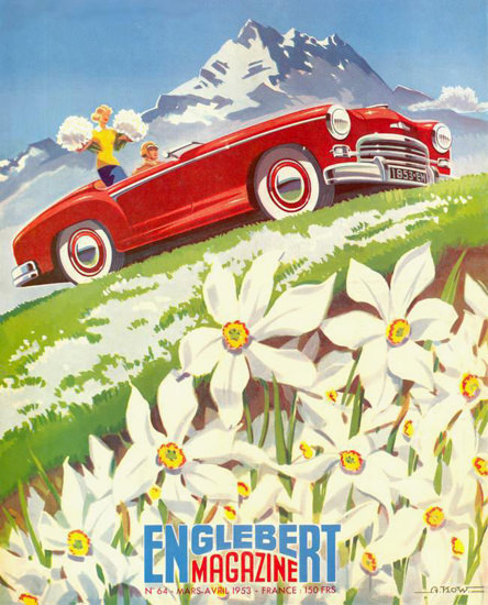 Englebert Magazine 1953 In The Alps | Vintage Ad and Cover Art 1891-1970