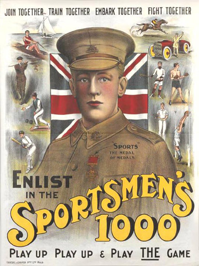 Enlist In The Sportsmens 1000 | Vintage War Propaganda Posters 1891-1970