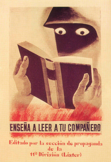 Ensena A Leer A Tu Companero Spain Espana | Vintage War Propaganda Posters 1891-1970