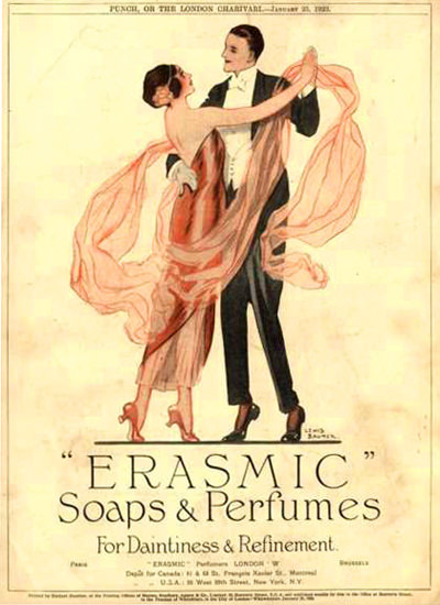 Erasmic Soaps Perfumes 1920 London New York | Sex Appeal Vintage Ads and Covers 1891-1970