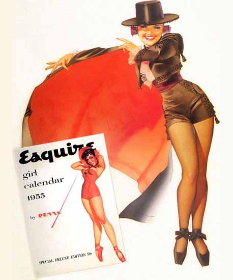 Esquire Girl Calendar Ad 1955 Pin-Up Girl George Petty Sex Appeal | Sex Appeal Vintage Ads and Covers 1891-1970