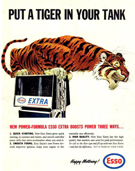 Esso Put A Tiger In Your Tank 1960s | Vintage Ad and Cover Art 1891-1970