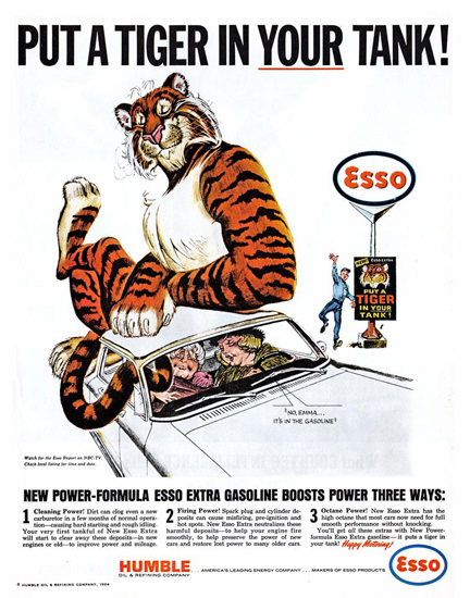 Esso Put A Tiger In Your Tank 1964 Emma | Vintage Ad and Cover Art 1891-1970