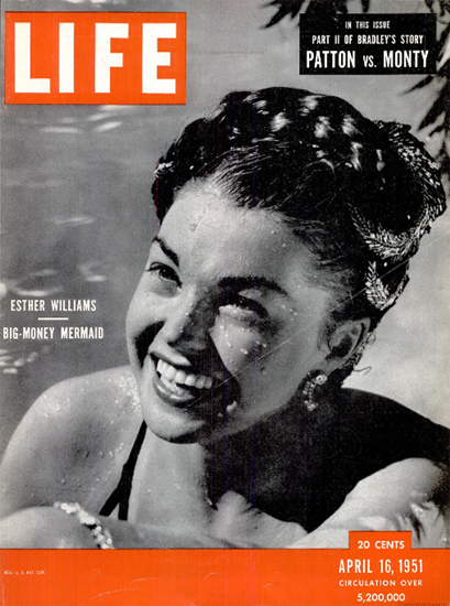 Esther Williams BigMoney Mermaid 16 Apr 1951 Copyright Life Magazine | Life Magazine BW Photo Covers 1936-1970