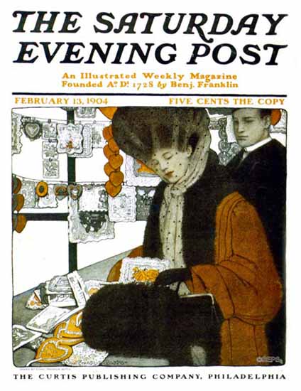 Ethel Franklin Betts Saturday Evening Post Cover Art 1904_02_13 | The Saturday Evening Post Graphic Art Covers 1892-1930