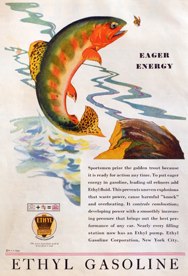 Ethyl Gasoline 1931 Eager Energy | Vintage Ad and Cover Art 1891-1970