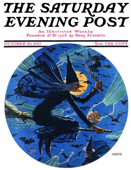 Eugene Iverd Saturday Evening Post Halloween 1927_10_29 | The Saturday Evening Post Graphic Art Covers 1892-1930