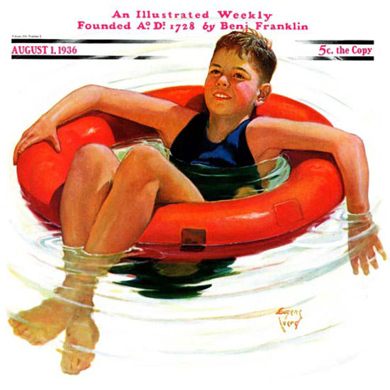 Eugene Iverd Saturday Evening Post Tube 1936_08_01 Copyright crop | Best of 1930s Ad and Cover Art